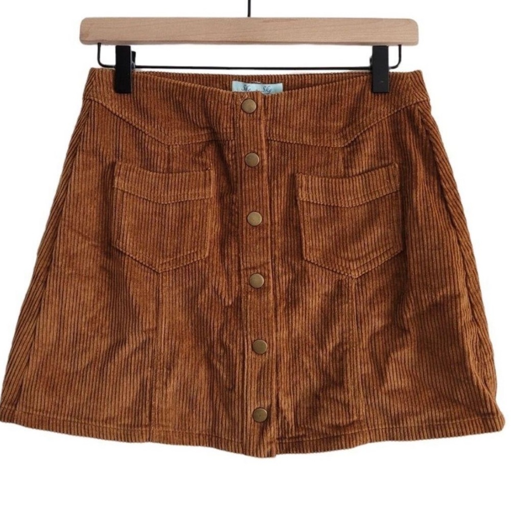 she and sky corduroy skirt